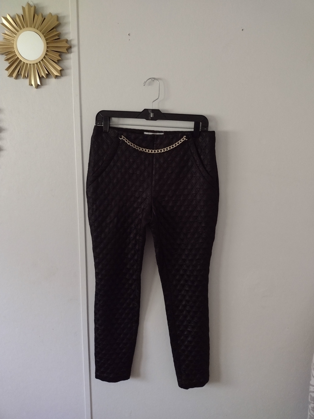 Carole Wren Quilted Design Black Pants Size 6